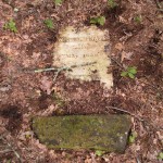Some fallen headstones are sinking