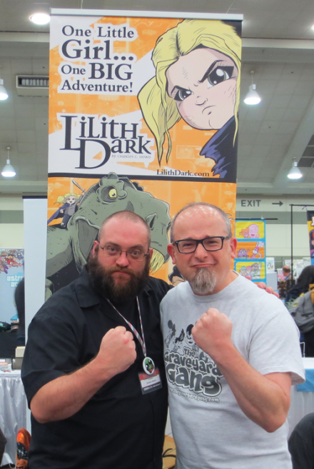 Me and the daunting Charlie Dowd. He's the creator of the all-ages comic Lilith Dark and Kidthulu. Check out his work at http://cdowd.com/